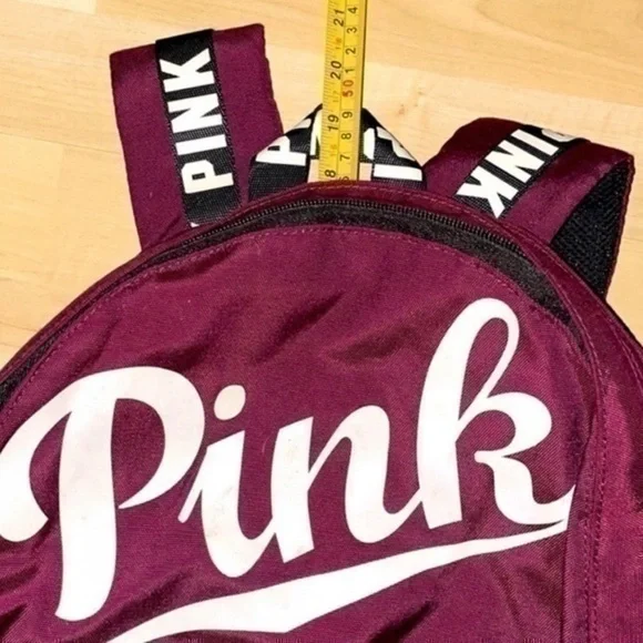 Victoria's Secret PINK Campus Backpack Black Orchid White Logo gently preloved - Picture 8 of 11